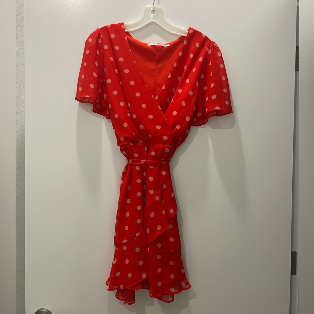 Mi Ami - red polka dot wrap dress